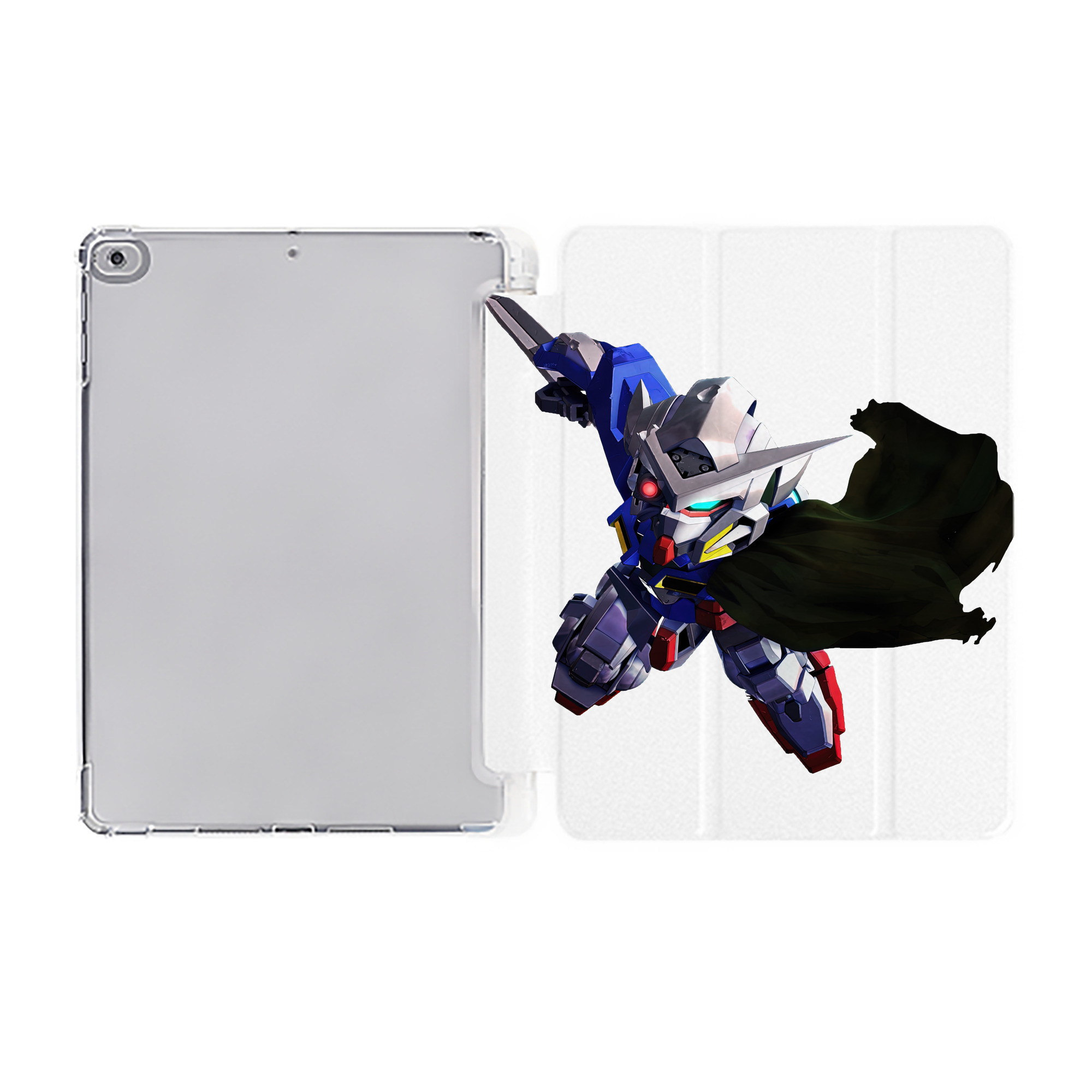 （画像用） 機動戦士ガンダム Mobile Suit Gundam IPad ケース ペン収納付き 三つ折りスタンド PUレザー×シリコン 対応機種9.5/10.5/10.9インチ